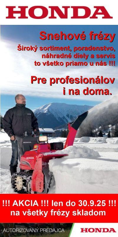 Akcia snehové frézy Honda